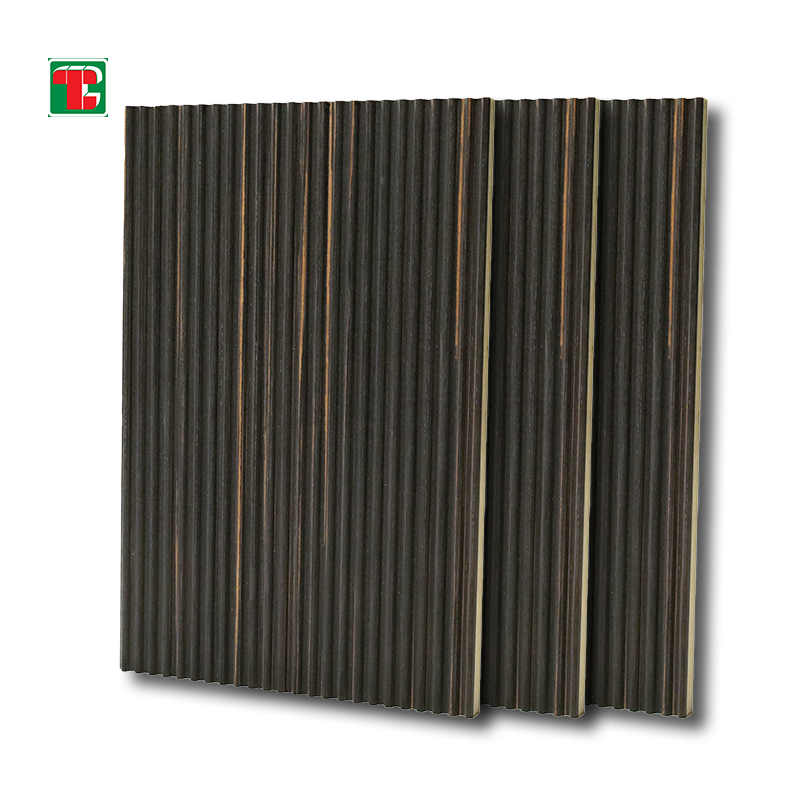 Black Fine Fluted Slat 3D wood wall panel decorative wood panel