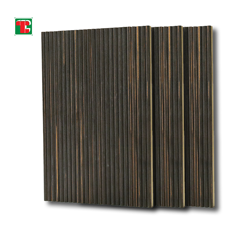 Dark Narrow Fluted Slat 3D wood wall panel decorative wood panel