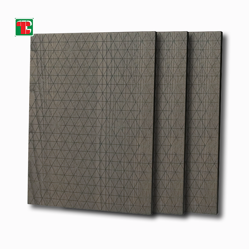 Grey Textured Grid Pattern 3D wood wall panel decorative wood panel