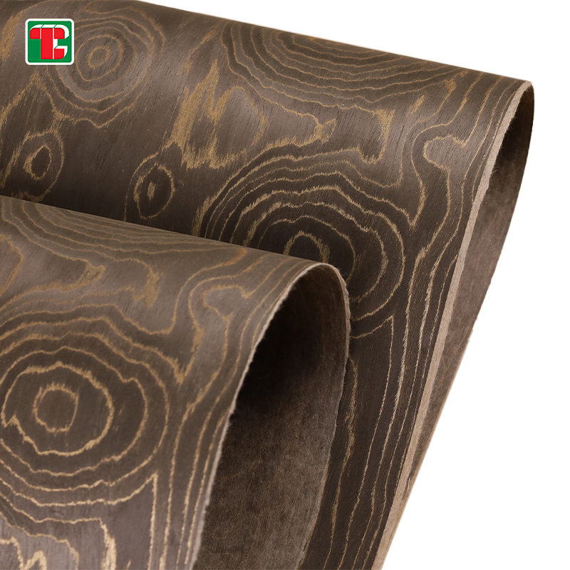 Custom Gold Ring Pattern engineered burl wood veneer sheets texture and finish